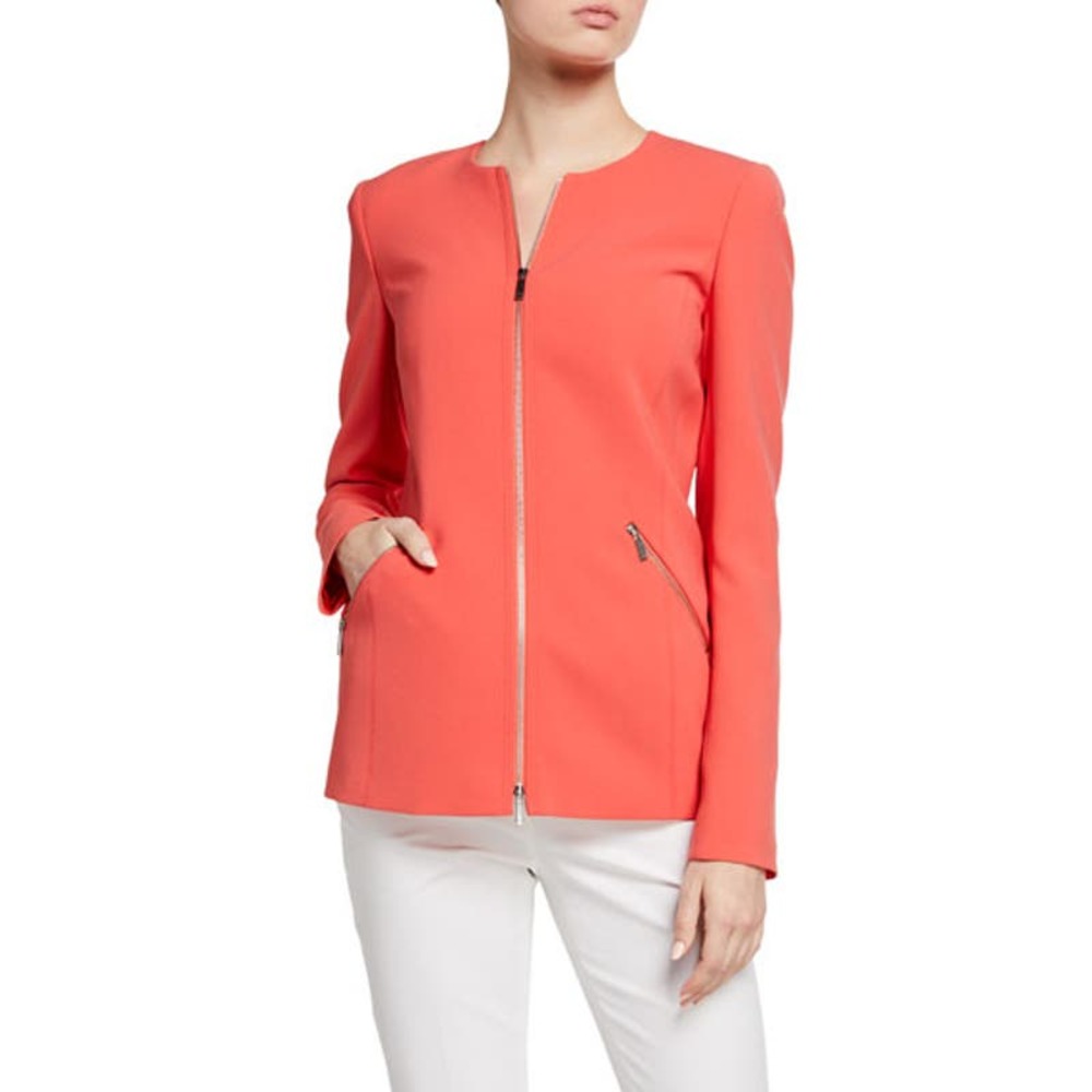Lafayette 148 New York Roger Finesse Crepe Zip-Front Jacket